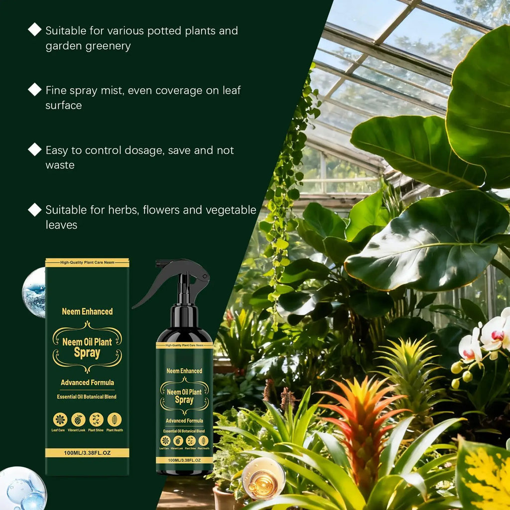 Neem Oil Plant Spray Leaf Cleaner Shine Indoor Outdoor Plants Leaf Nutrient Supplement Long Lasting Protection Plant Health Care
