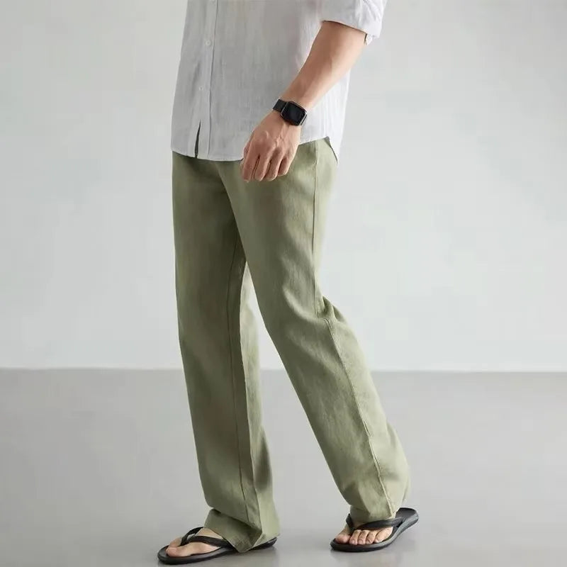 Men's Cotton Linen Pants Breathable Joggers Sweatpants Hip Hop Streetwear Male Jogger Clothing Casual Fashion Trouser For Men