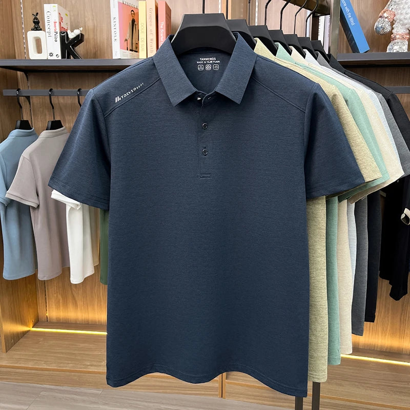 Mens Heathered Polo Shirts Short Sleeve Casual Business Golf Shirt Breathable Quick Dry Lightweight Summer Tops for Men
