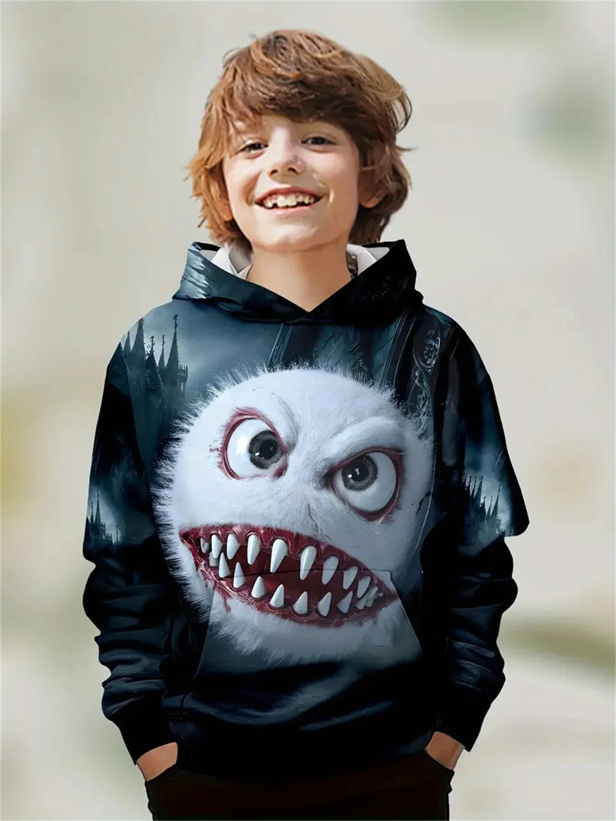 Child Sweatshirt Boys' Fashion Motocross Racing 3D Printed Casual Hoodie Long Sleeve Polyester Sport Tops Pullover Kids Clothes
