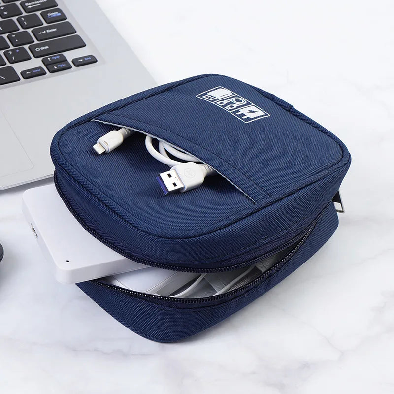 Bag Portable Organizer Oxford Cloth Travel Storage for Power Bank Headphones Data Cables Digital Accessories