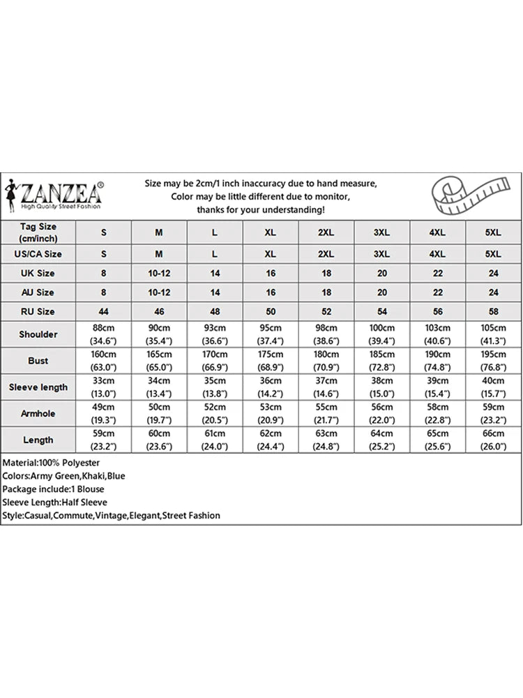 Fashion Half Sleeve Solid Blouse 2025 ZANZEA Stylish Women Tops Chic Pile Collar Office Shirt Summer Female Loose OL Work Blusas