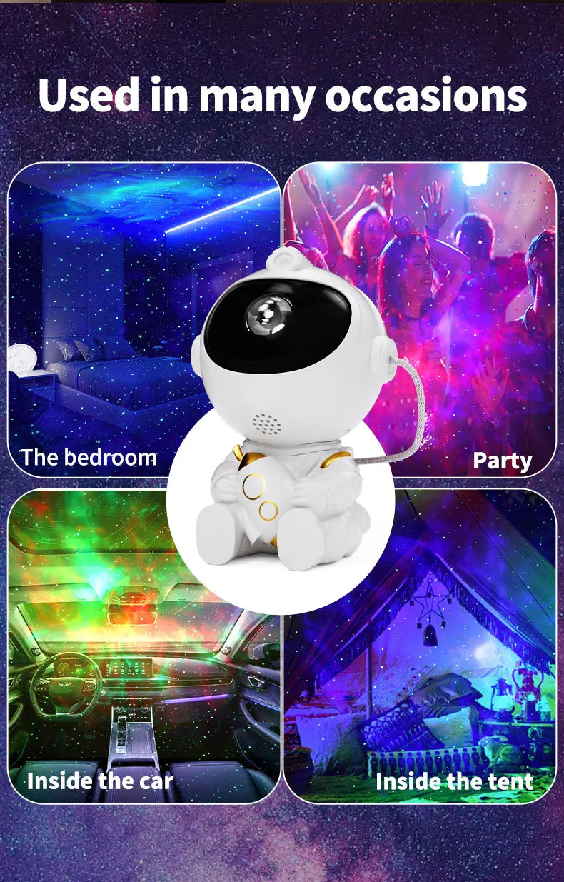 LED Astronaut Projector Night Light Nebula Sky Ceiling Galaxy Star Lights Bedroom Home Party Decorative Children Kids Gift