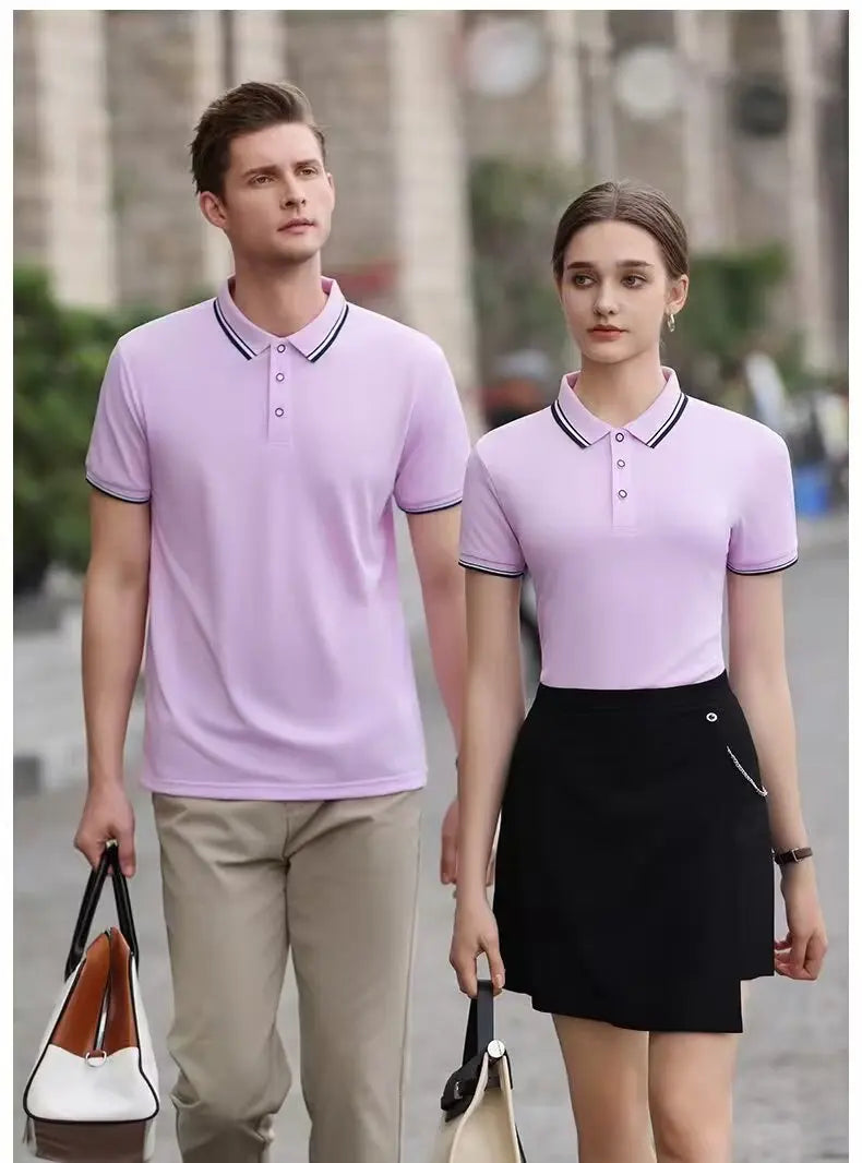 Classic Men Short Sleeve Polo Shirt 100% Mercerized Cotton Breathable Summer Golf Business Casual Athletic Tops