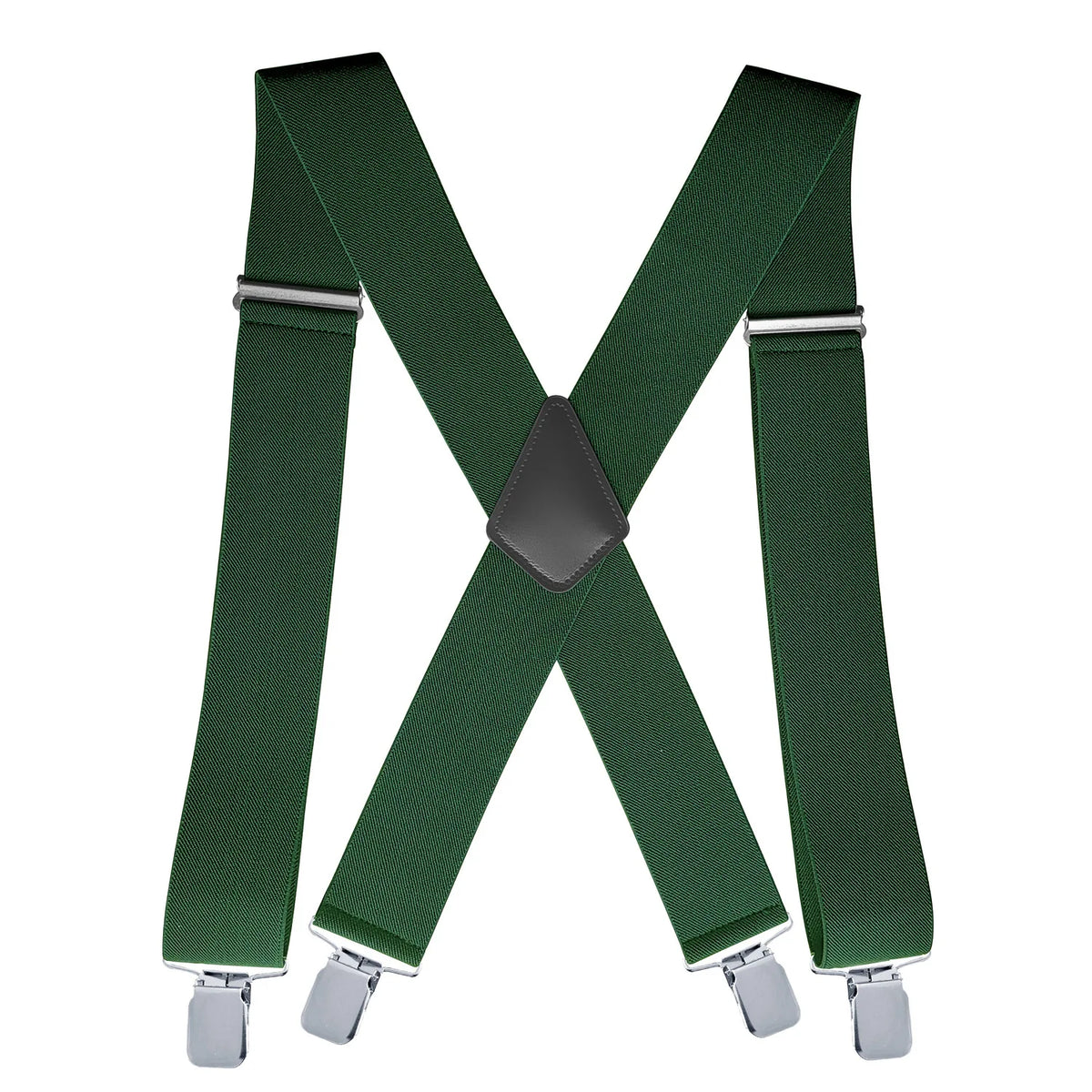 Heavy Duty Big Size Suspenders for Men Work Outdoor 2 Inch Wide X Back 4 Strong Clips Adjustable Elastic Trouser Braces Straps