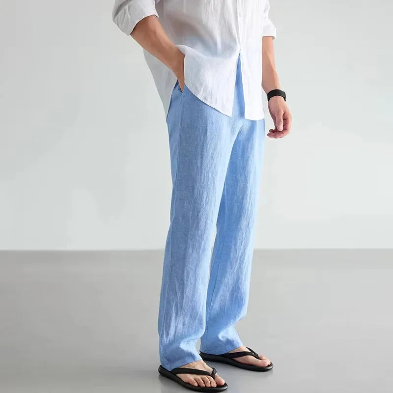 Men's Cotton Linen Pants Breathable Joggers Sweatpants Hip Hop Streetwear Male Jogger Clothing Casual Fashion Trouser For Men