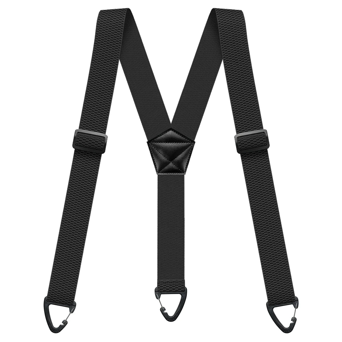 Heavy Duty Suspenders for Men Work Biker Outdoor 3.8cm Wide X-Back with 4 Snap Hook Adjustable Elastic Trouser Braces Strap Belt