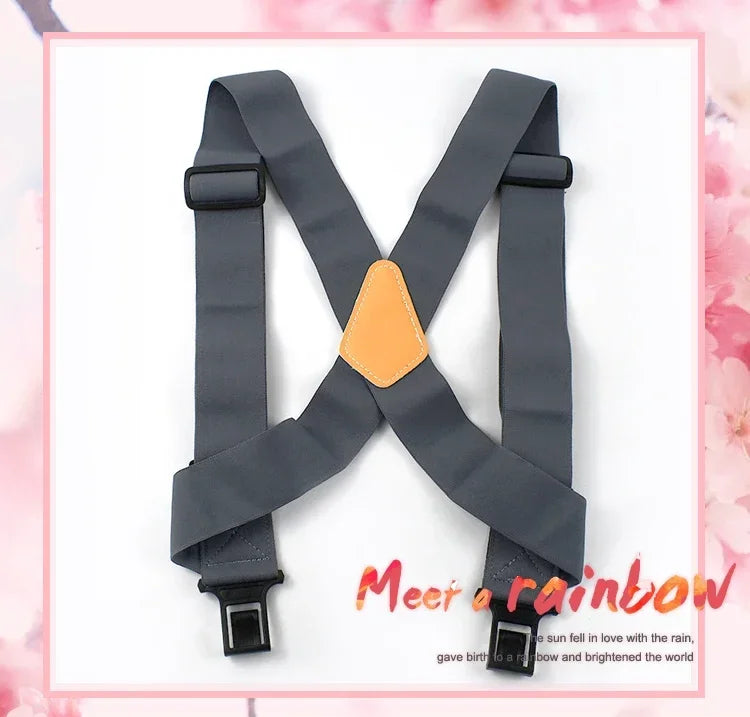 Heavy Duty Work Suspenders for Men X-Back Gripper Clasps Adjustable Strap Fully Elastic Adult Widen Men's Suspender