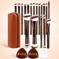 5pcs/18pcs/21pcs Makeup Tool Set, Including 18pcs Makeup Brush Sets+1pc Makeup Bag+2pcs Air Cushion Puff Accessories