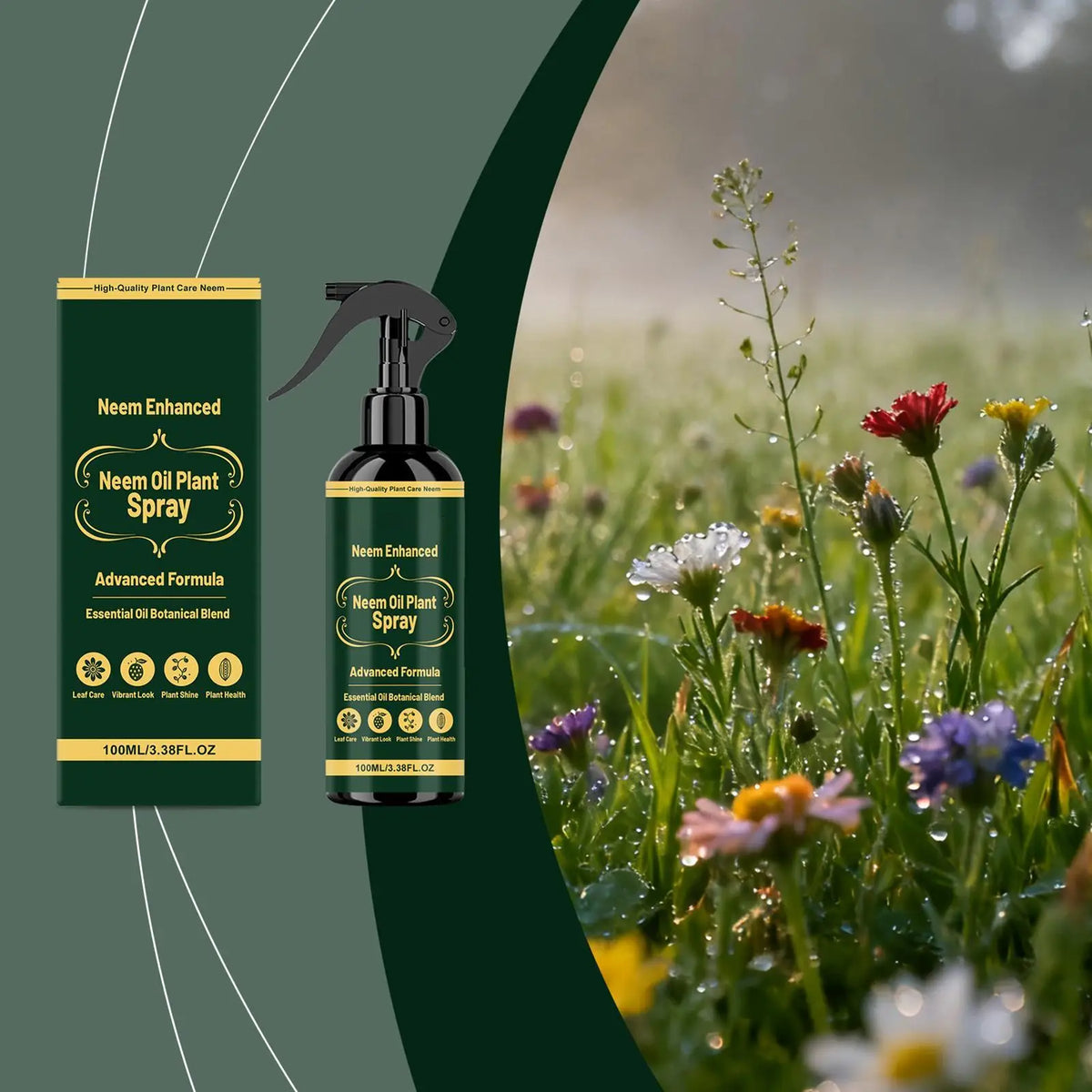 Neem Oil Plant Spray Leaf Cleaner Shine Indoor Outdoor Plants Leaf Nutrient Supplement Long Lasting Protection Plant Health Care