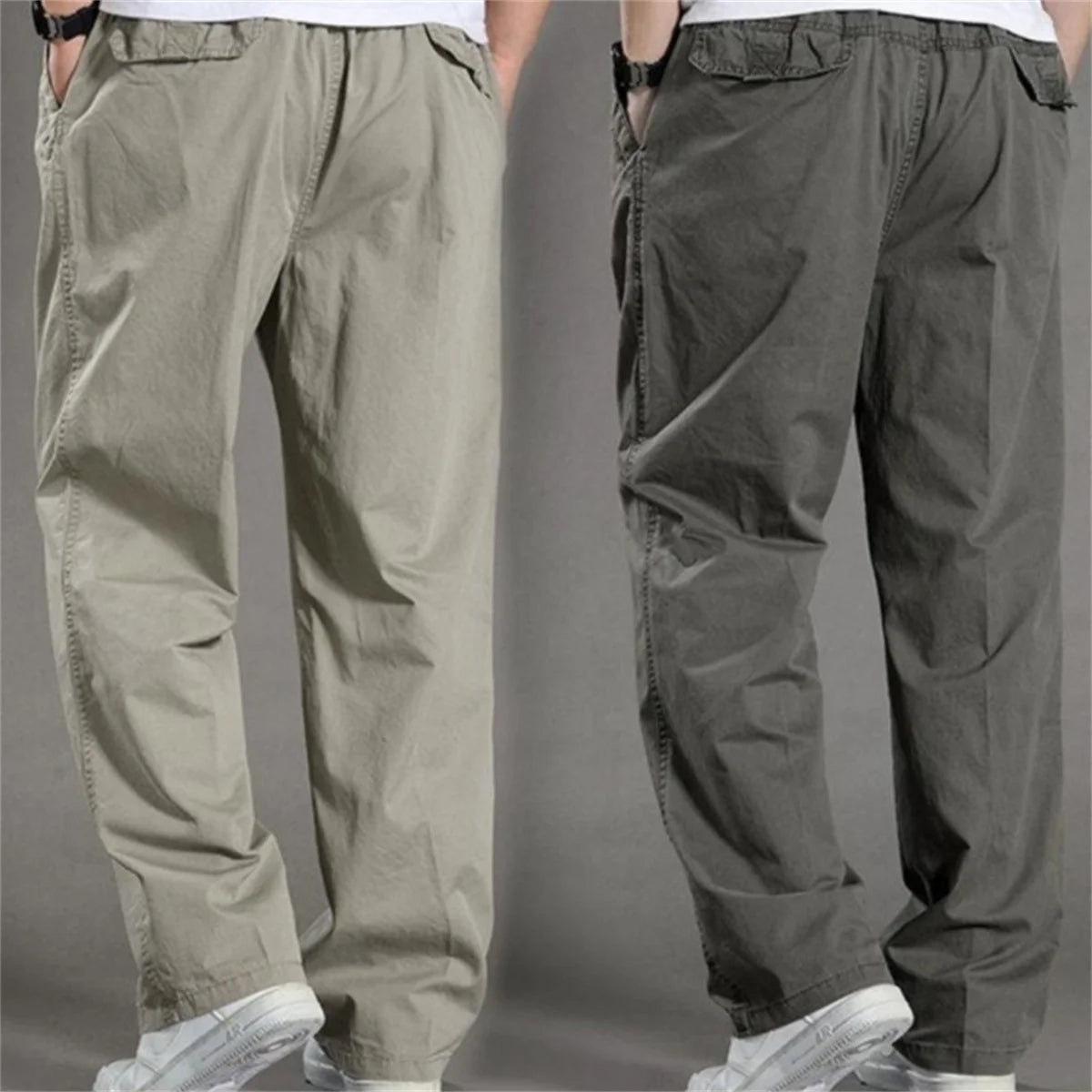 Men's Cargo Pants Summer Spring Cotton Work Wear Cotton Large Size  Casual Climbing Joggers Sweatpants Hombre Autumn Trousers