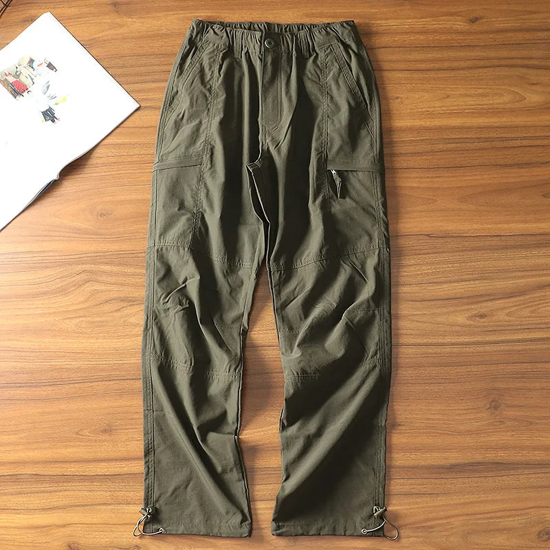 Men's Summer Cargo Pants Outdoor Street Fashion Spring Slacks Baggy Joggers Hiking Long Loose Vintage Long Trousers For Men