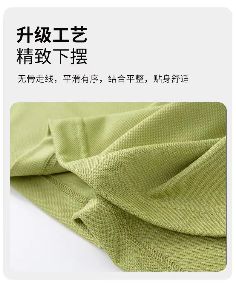 Classic Men Short Sleeve Polo Shirt 100% Mercerized Cotton Breathable Summer Golf Business Casual Athletic Tops