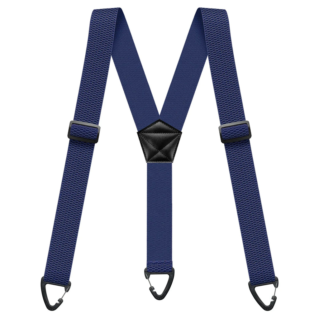 Heavy Duty Suspenders for Men Work Biker Outdoor 3.8cm Wide X-Back with 4 Snap Hook Adjustable Elastic Trouser Braces Strap Belt