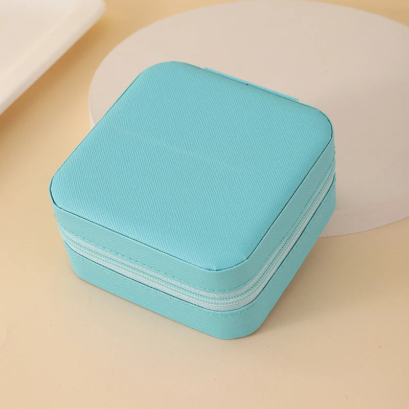Portable Jewelry Storage Box Travel Organizer Jewelry Case Leather Storage Earrings Necklace Ring Jewelry Organizer Display