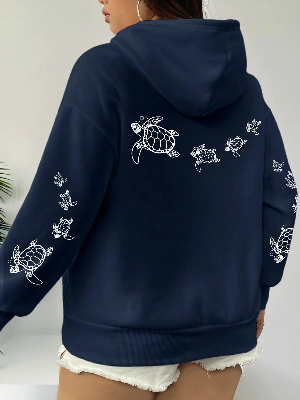 Creative Turtle Swimming Prints Women Clothing Hoodie Warm Sport Tops All-Match Comfortable Sportswears Soft Trendy Clothes