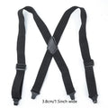 Heavy Duty Work Suspenders for Men X-Back Gripper Clasps Adjustable Strap Fully Elastic Adult Widen Men's Suspender