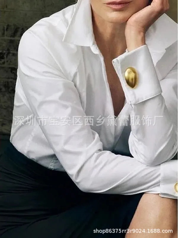 Trendy Women's Shirts Office Lady Long Sleeves Classic Tops 2025  Fashionable Casual New Autumn Spring Button Blouses For Woman