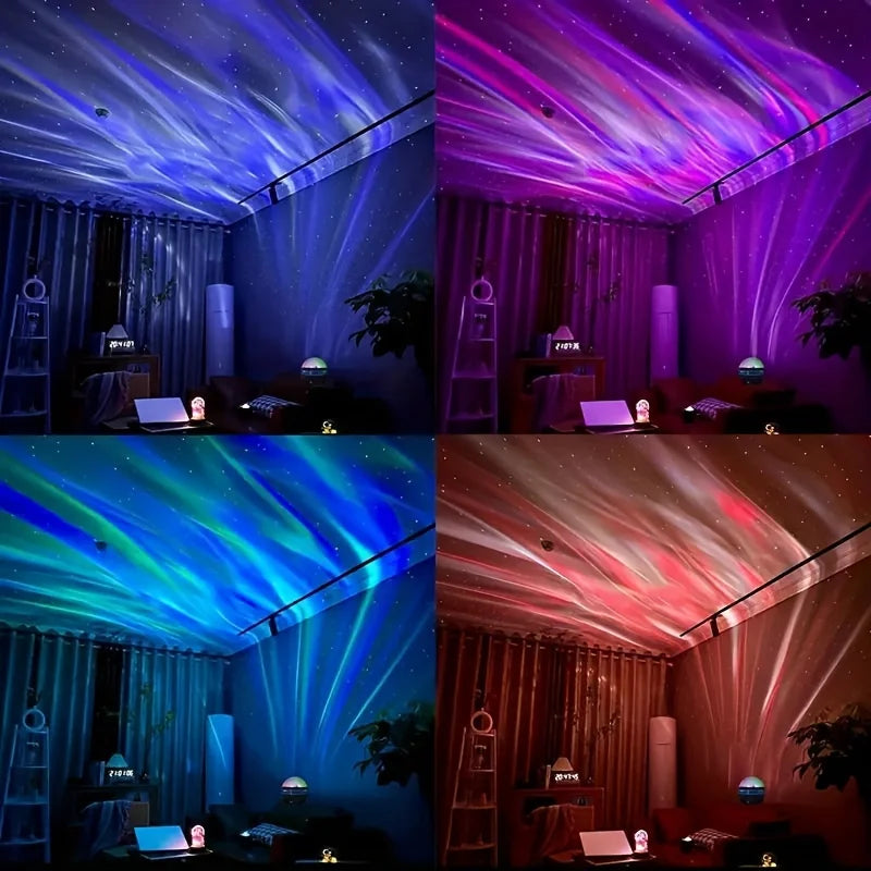 Aurora Starry Sky Projector LED Stage Light with Remote Galaxy Star Projector 7 Lighting Effects for Wedding Party Decoration