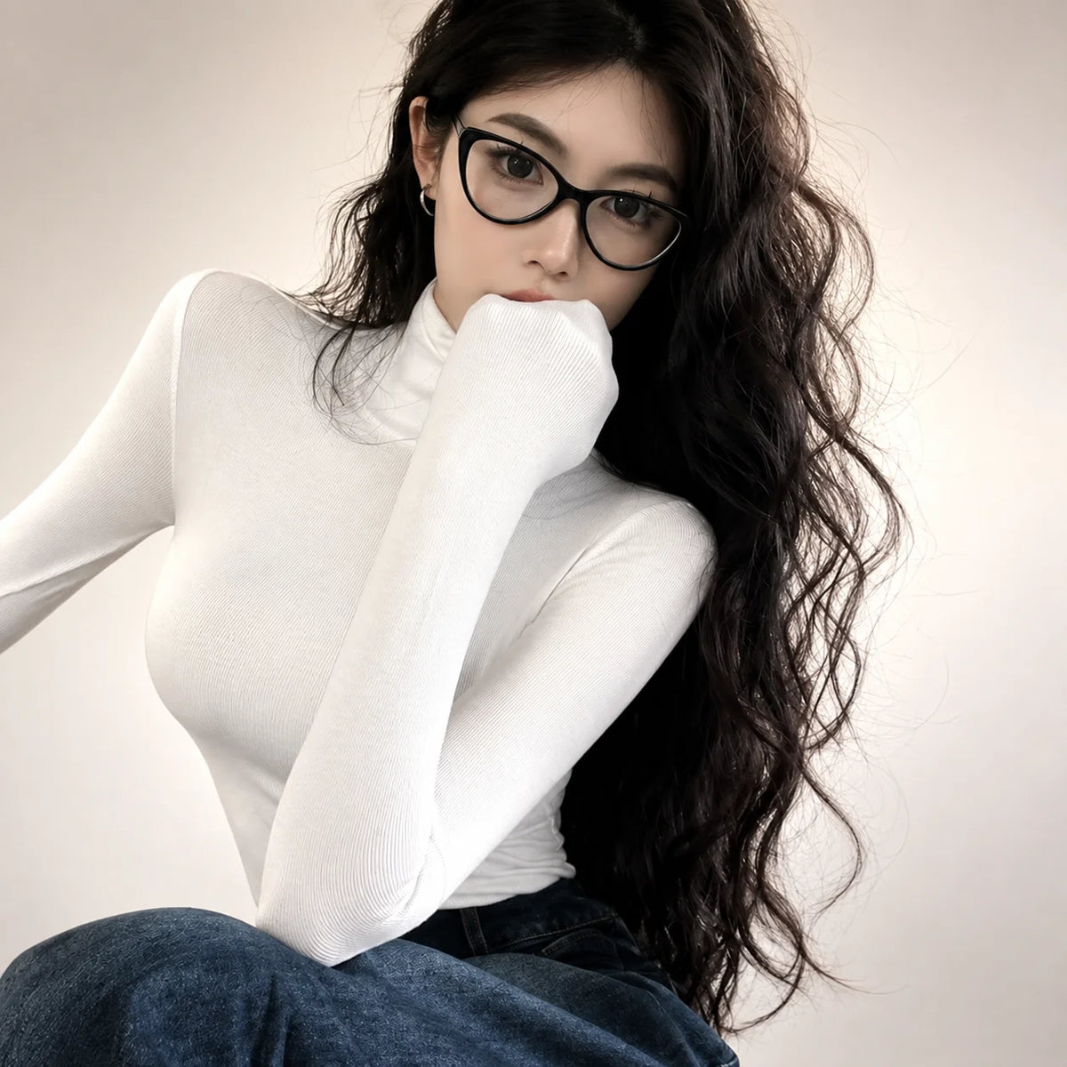 Winter Women Classic Basic Turtleneck Tops Lady Comfortable Thermal Long Sleeve Clothes Female Retro Versatile Elastic Pullover