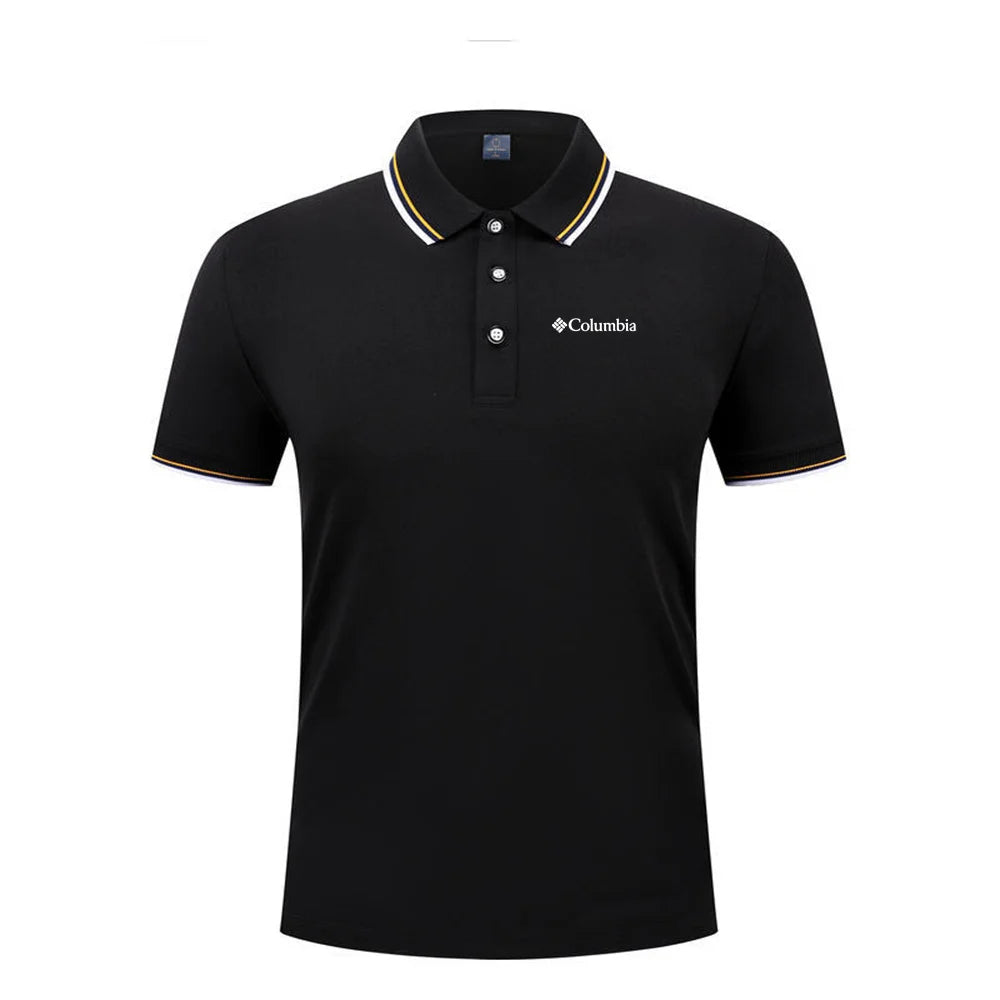 Men'S Casual Short Sleeve Polo Shirt with Print Striped Color Block Design Sporty Style Collared Golf Shirt for Summer