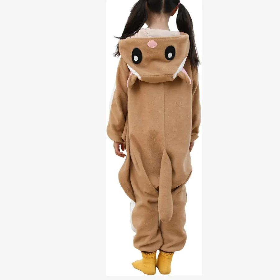 Kids Squirrel Onesie Animal Kigurumi Child Cosplay Costume Halloween Pajamas Christmas Gift Bat Pyjamas One-Piece Bodysuit