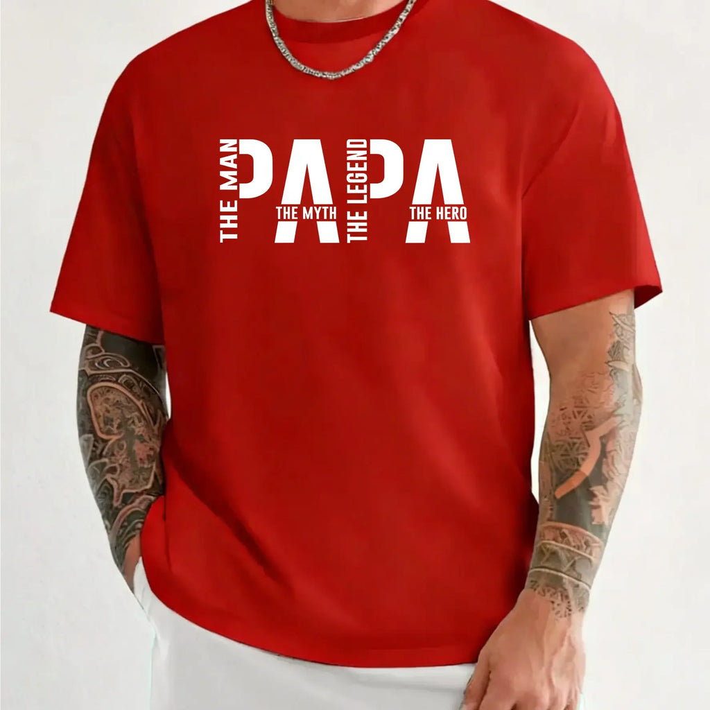 Papa The Man The Myth The Legend Funny T-shirt for Men Clothing Dad T Shirt Short Sleeve Tee Shirt Men T-Shirts Clothes Tops