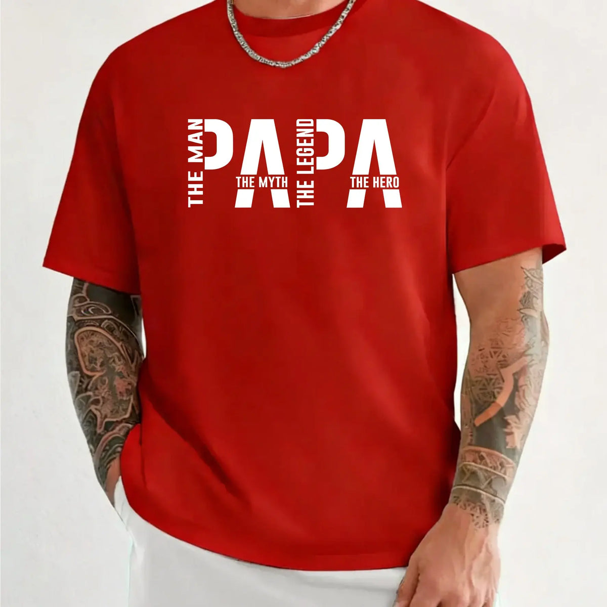 Papa The Man The Myth The Legend Funny T-shirt for Men Clothing Dad T Shirt Short Sleeve Tee Shirt Men T-Shirts Clothes Tops