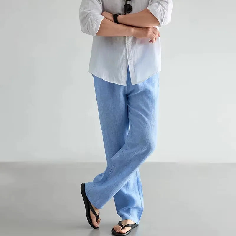 Men's Cotton Linen Pants Breathable Joggers Sweatpants Hip Hop Streetwear Male Jogger Clothing Casual Fashion Trouser For Men