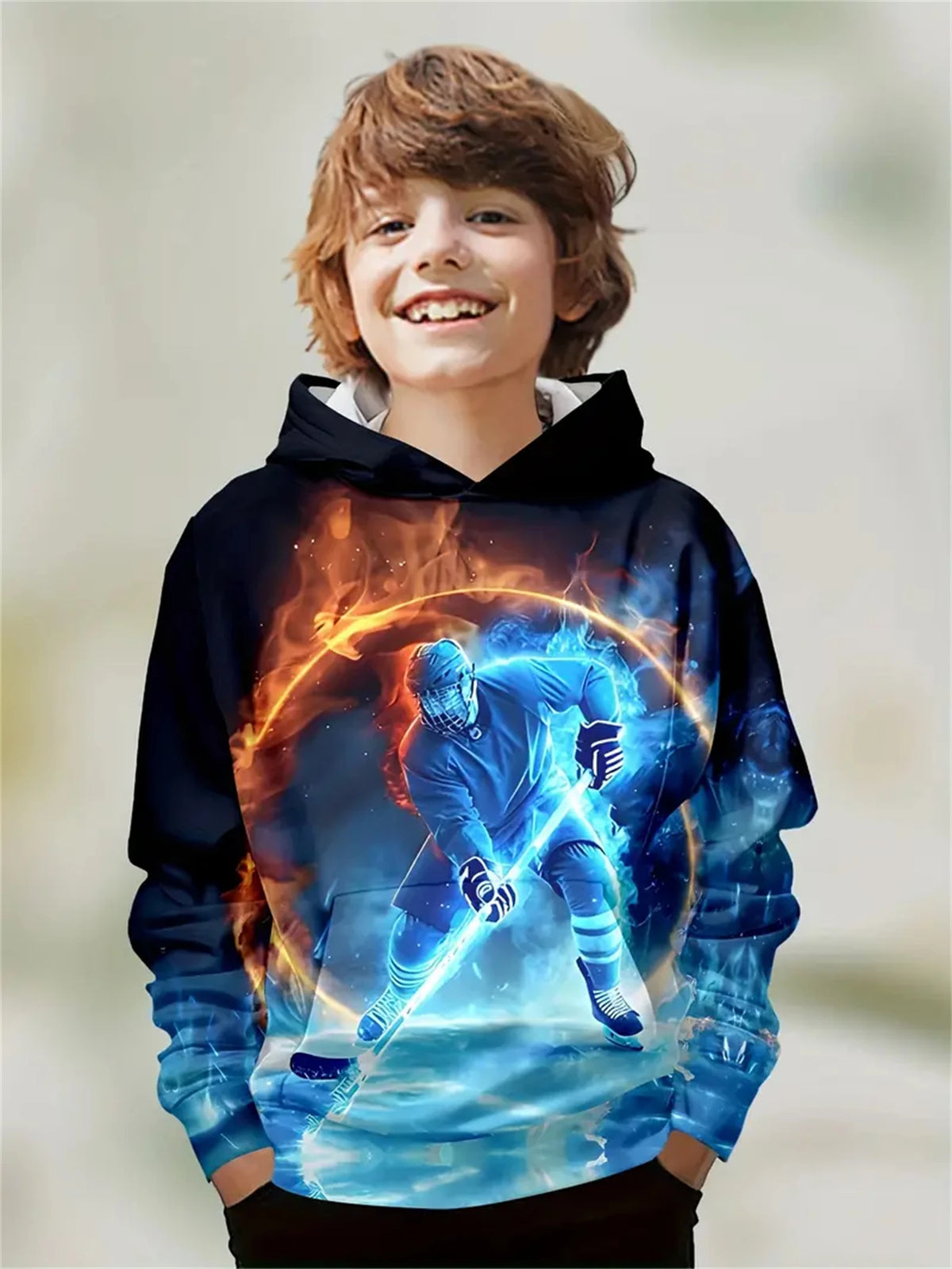 Child Sweatshirt Boys' Fashion Motocross Racing 3D Printed Casual Hoodie Long Sleeve Polyester Sport Tops Pullover Kids Clothes