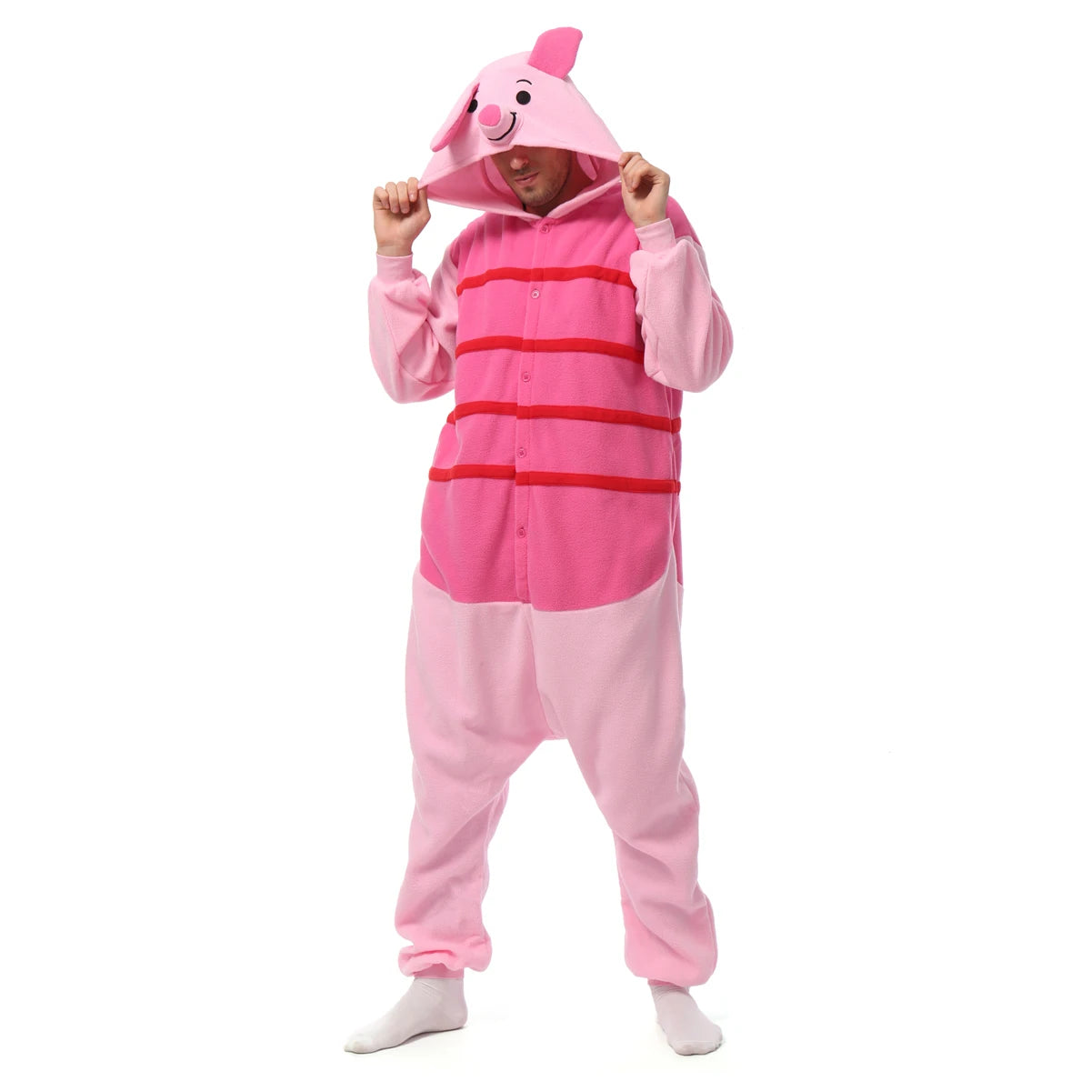 Kigurumi Onesie Cartoon Pig Pajamas For Adult Women Men Animal Pyjamas Homewear Halloween Cosplay Party Costume XXL