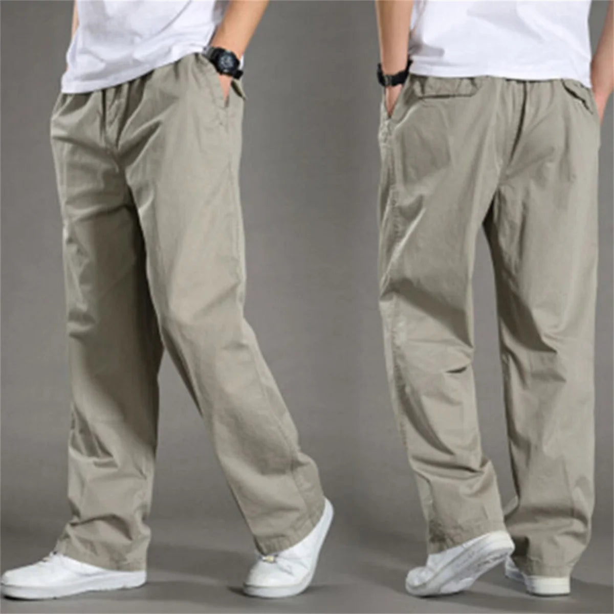 Men's Cargo Pants Summer Spring Cotton Work Wear Cotton Large Size  Casual Climbing Joggers Sweatpants Hombre Autumn Trousers