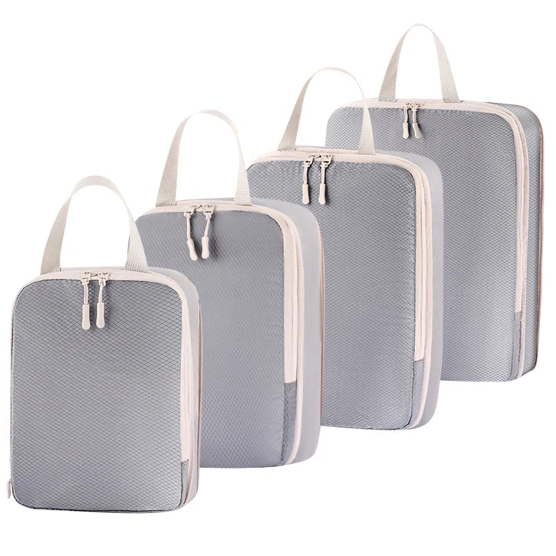 4PCS Compression Packing Cubes Set Expandable Travel Organizer Bags For Suitcase Luggage Clothing Storage Travel Accessories