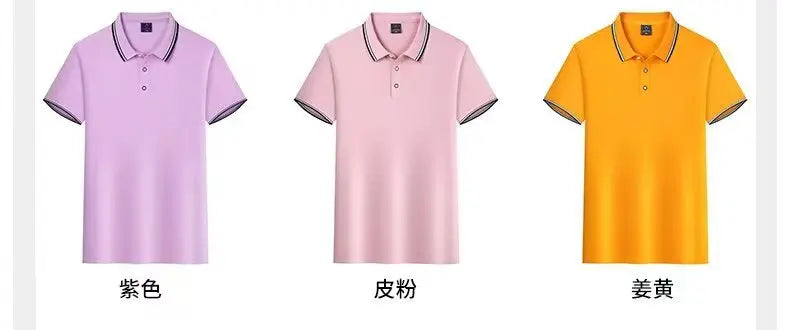 Classic Men Short Sleeve Polo Shirt 100% Mercerized Cotton Breathable Summer Golf Business Casual Athletic Tops