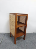 JOYLIVE Modern Minimalist Style Creative Home Homestay Hotel Bedroom Solid Wood Rattan Bedside Table Edge Cabinet Drop-shipping
