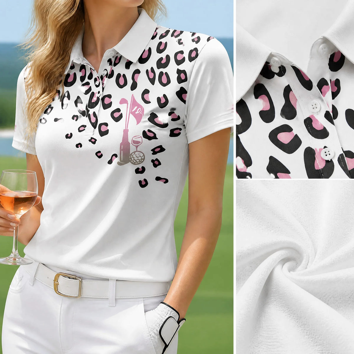 2026 Summer Golf Shirt Short Sleeve Collared Shirt New Women's Polo Shirt Printed Work Sports Casual Women's T-Shirt Top
