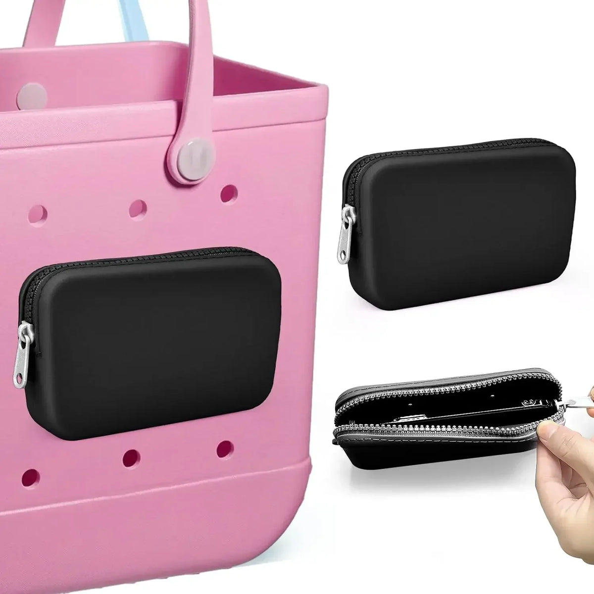 1 Pcs Silicone Phone Holder for Bogg Bag, Soft Silicone Insert Wallet Charm for Bogg Bags Accessories, Attachment for Bogg Beach