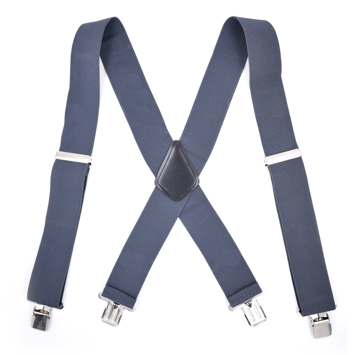 Heavy Duty Big Size Suspenders for Men Work Outdoor 2 Inch Wide X Back 4 Strong Clips Adjustable Elastic Trouser Braces Straps