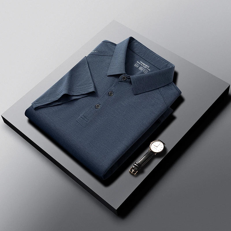 Mens Heathered Polo Shirts Short Sleeve Casual Business Golf Shirt Breathable Quick Dry Lightweight Summer Tops for Men