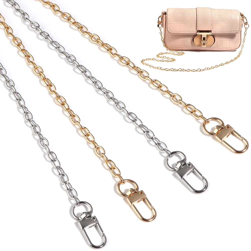 20/40/80/120cm Metal Aluminum Bag Chain Shoulder Belt Replacement Bags Strap For Women Handmade Extension Chain Bags Accessories