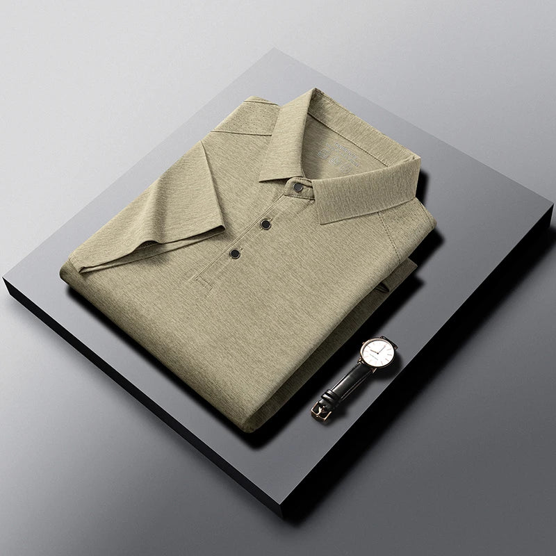 Mens Heathered Polo Shirts Short Sleeve Casual Business Golf Shirt Breathable Quick Dry Lightweight Summer Tops for Men