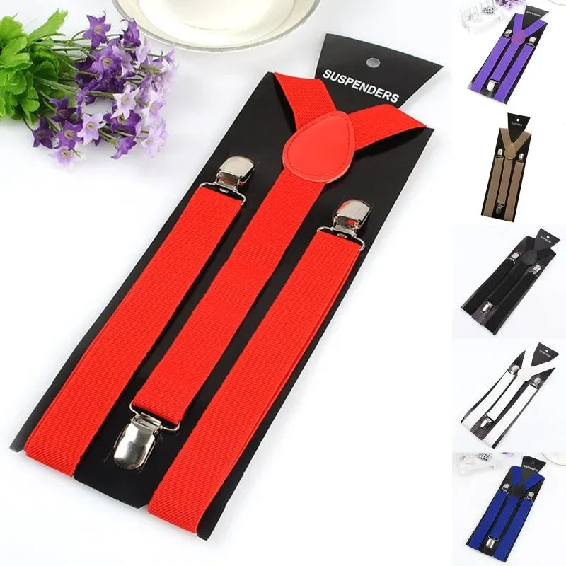 Men's Heavy Duty Suspenders High Elastic Adjustable Braces with 3 Strong Clips for Pants Holder Ideal for Wedding Wear