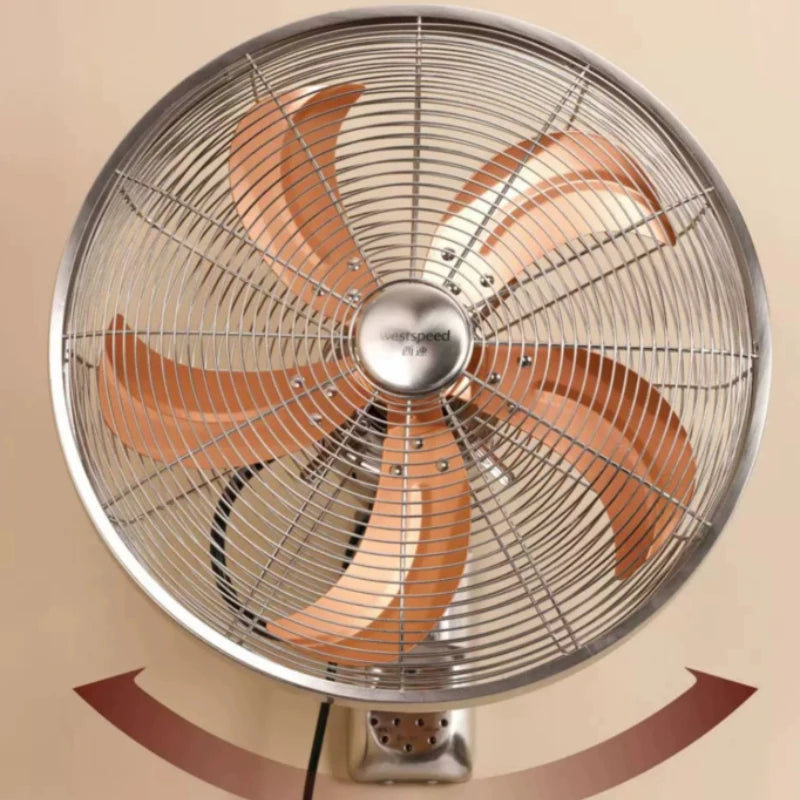 16 Inches Metal Wall Fan Wall Mounted Retro Cooling Fan Home European Commercial Restaurant Shake Head Ventiladores Electric Fan