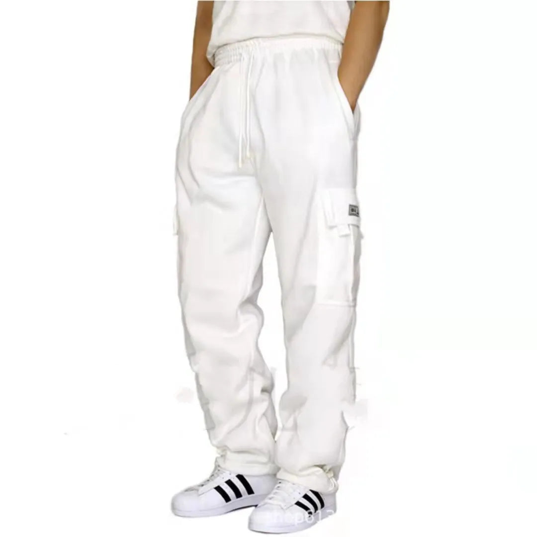 2024 New Cargo Pants Men's Loose Straight sports Clothing Solid color sweatpants Versatile Joggers Woven Casual Male Trousers ﻿