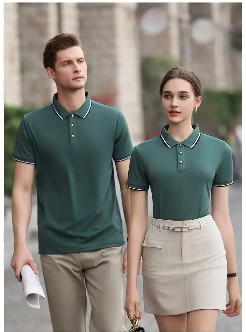 Classic Men Short Sleeve Polo Shirt 100% Mercerized Cotton Breathable Summer Golf Business Casual Athletic Tops