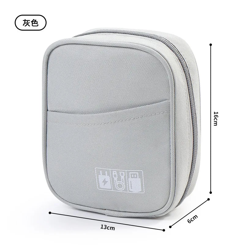 Bag Portable Organizer Oxford Cloth Travel Storage for Power Bank Headphones Data Cables Digital Accessories