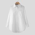2025 Summer Fashion Women Shirts White Tunics Blouse Long Sleeve Top Casual Solid Button Loose Tops