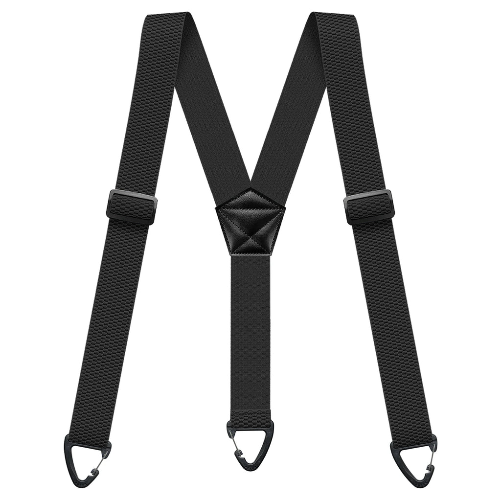 Heavy Duty Suspenders for Men Work Biker Outdoor 3.8cm Wide X-Back with 4 Snap Hook Adjustable Elastic Trouser Braces Strap Belt