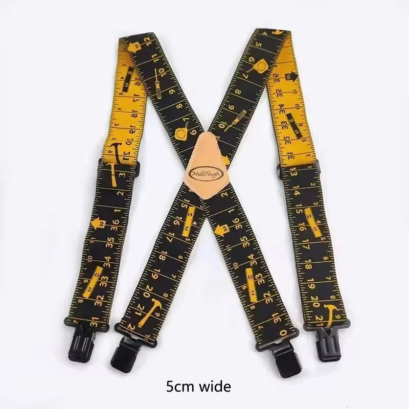 Heavy Duty Work Suspenders for Men X-Back Gripper Clasps Adjustable Strap Fully Elastic Adult Widen Men's Suspender
