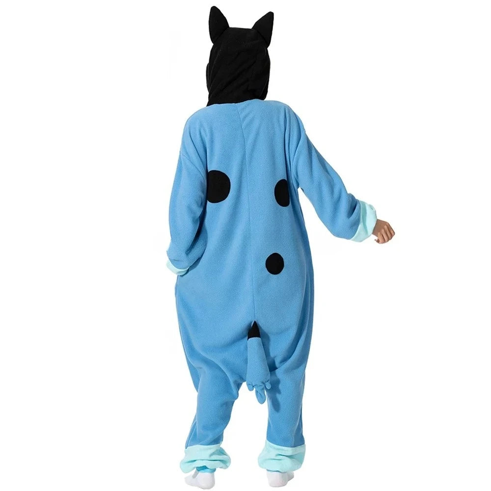 Animal Kigurumi Costume Halloween Onesie Blue Dog For Women Men Adult Kids Pyjamas Cartoon Pajama Cosplay Party Homewear